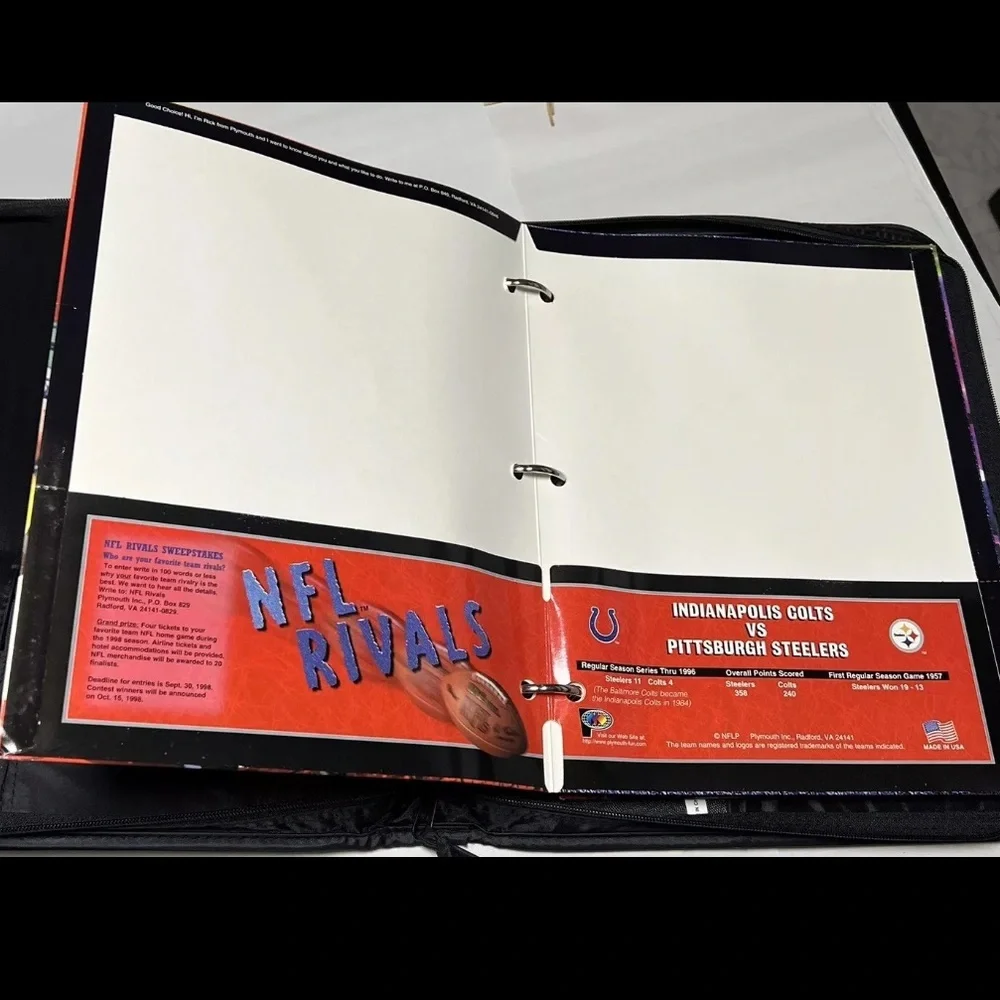 VTG Dallas Cowboys Troy Aikman Zip Binder NFL Rivals Folders Chargers Chiefs